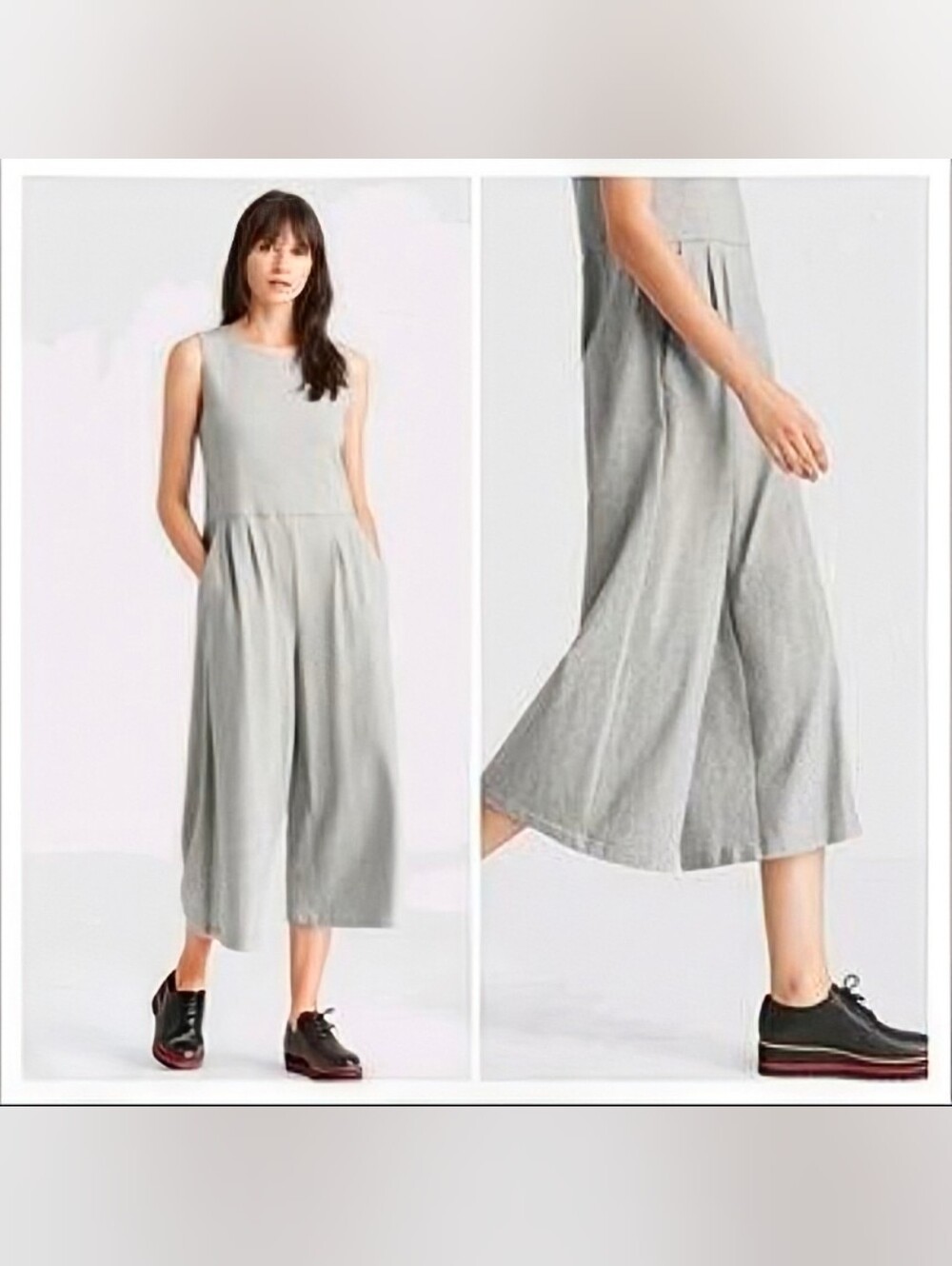 Eileen Fisher gray jumpsuit with pockets!